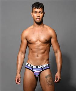 Andrew Christian Vivid Mesh Stripe Brief w/Almost Naked