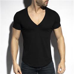ES Collection Deep V-Neck T-Shirt black
