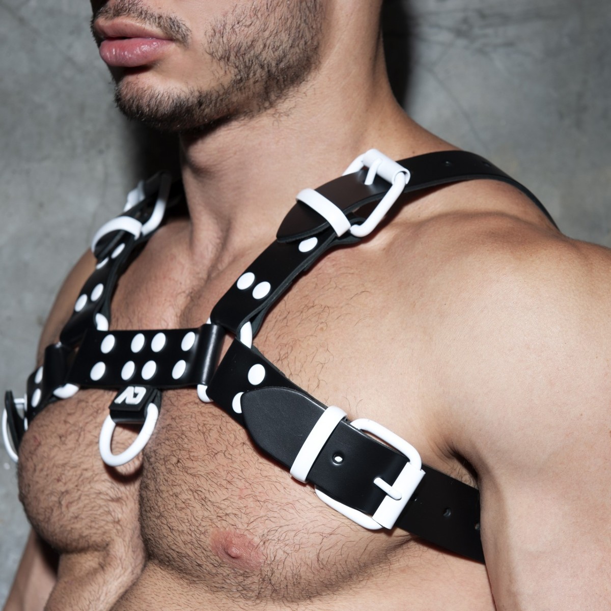 AD Fetish Leather Color Harness white