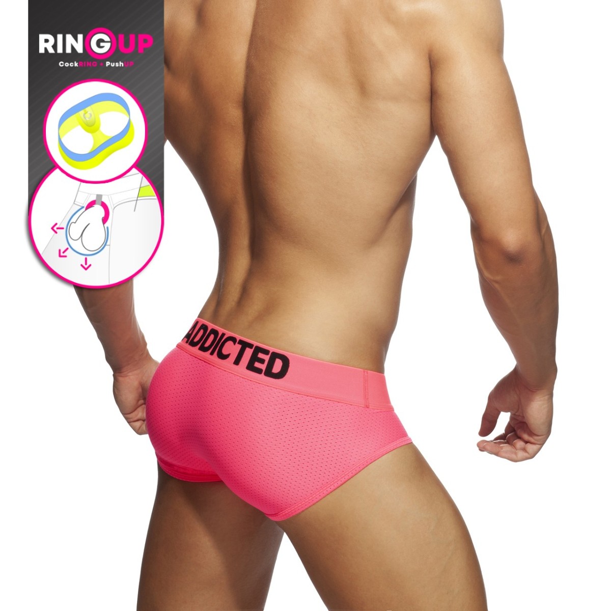 AD Ring up Neon Mesh Brief pink